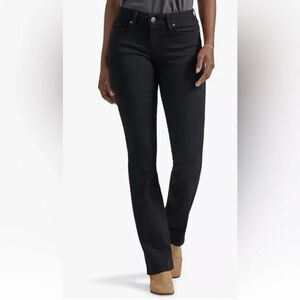 Lee Regular Fit Bootcut Mid Rise 5 Pocket Jeans Pants Black Womens 10 (1465)